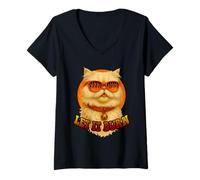 Mujer Let It Burn, amante de los gatos, divertido gatito, felino, dueño de una mascota Camiseta Cuello V