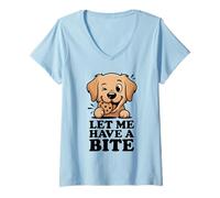 Mujer Let Me Have A Bite - Divertido Golden Retriever Cookie Lover Camiseta Cuello V