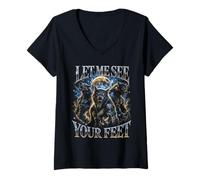 Mujer Let Me See Your Feet Wolf Pack Full Moon Bootleg Camiseta Cuello V