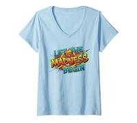 Mujer Let The Madness Begin - Ropa para fanáticos del Torneo de Baloncesto Camiseta Cuello V