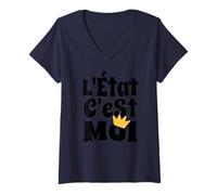 Mujer L'Etat c'est moi - Luis XIV Cita Francesa Camiseta Cuello V