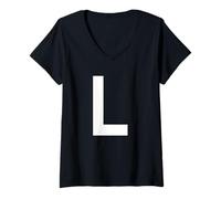Mujer Letra L en Negrita - Creador de Palabras Personalizado para Palabras Personalizadas Camiseta Cuello V