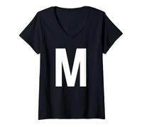 Mujer Letra M en Negrita - Creador de Palabras Personalizado para Palabras Personalizadas Camiseta Cuello V