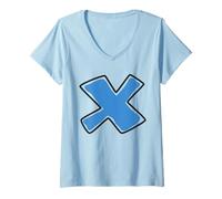 Mujer Letra X Alfabeto a Camiseta Cuello V