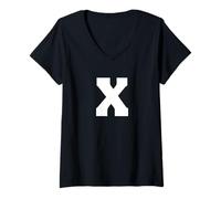 Mujer Letra X Letra minúscula alfabeto ortografía letras Camiseta Cuello V