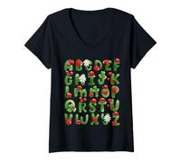 Mujer Letras de aprendizaje para niños y niñas, señora pájaro Camiseta Cuello V