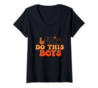 Mujer Let's Do This Boys for Basketball Sport Lovers Camiseta Cuello V