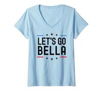 Mujer Lets Go Bella Nombre Personalizado Hombres Niños Cumpleaños Personalizado Camiseta Cuello V