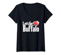 Mujer Let's GO Buffalo Pride Family Town Retro 716 NY BFLO Camiseta Cuello V