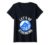 Mujer Let's Go Streaking - Microbiólogo, microbiología Divertida Camiseta Cuello V