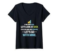 Mujer Let's Look At Data - Data Science Statistics Data Analyst Camiseta Cuello V