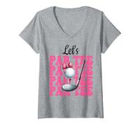 Mujer Let's Par Tee Golf Chica Mamá Golfista Camiseta Cuello V
