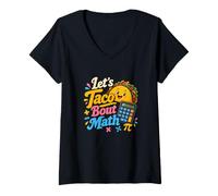 Mujer Let's Taco Bout Matemáticas Divertido Taco Geometría Camiseta Cuello V