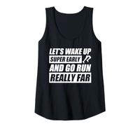 Mujer Let's Wake up Super Early Jogging Corredor Divertido Correr Camiseta sin Mangas