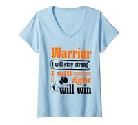 Mujer Leukemia Cancer Warrior I Will Stay Strong I Will Fight Camiseta Cuello V