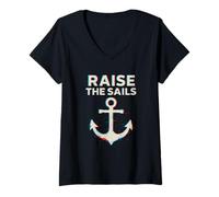 Mujer Levanta Las Velas Anchor Sea Punk Camiseta Cuello V