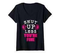 Mujer Levantador de pesas Callate You're Fine Legs Camiseta Cuello V