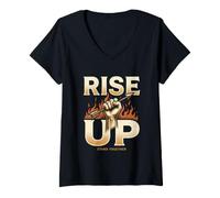 Mujer Levántese Juntos Resistencia a la Rebelión Distópica Camiseta Cuello V