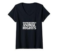 Mujer Levanto mi Voz por los Derechos de los Animales Camiseta Cuello V