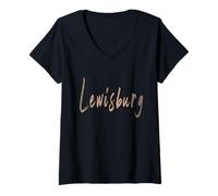 Mujer Lewisburg West Virginia Diseño Elegante Vintage Camiseta Cuello V