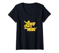 Mujer Leyenda de la música de Bryan Ferry | Mercadería 'Love is The Drug' | BF1031 Camiseta Cuello V