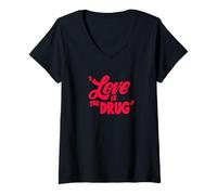 Mujer Leyenda de la música de Bryan Ferry | Mercadería 'Love is The Drug' | BF1032 Camiseta Cuello V