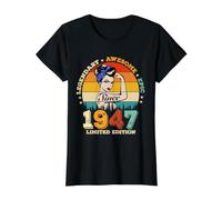 Mujer Leyenda Desde 1947 - Retro Nacido En 1947 Cumpleaños Mujer Camiseta gráfica económica, Mujer, Negro, XS