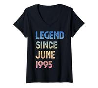 Mujer Leyenda Desde Junio 1995 30 Cumpleaños Hombres Mujeres Camiseta Cuello V