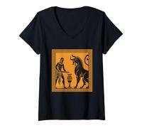 Mujer Leyenda Minotauro Teseo Mito Mitología Griega Antigua Grecia Camiseta Cuello V