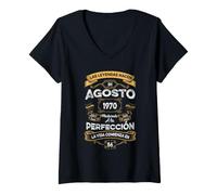 Mujer Leyendas Agosto 1970 Hombre Mujer 56 Años Cumpleaños Camiseta Cuello V
