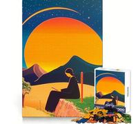 Mujer Leyendo bajo un Sol Gigante Rompecabezas de 1000 Piezas para Adultos Ejercicios de lógica Entretenimiento placentero Bordes limpios (38x52cm)