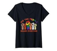 Mujer LGBT We the People Mes del Orgullo Gay Bandera Arco Iris Camiseta Cuello V