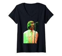 Mujer Liam Gallagher Oasis Cantante En Vivo En Knebworth 1996 Camiseta Cuello V