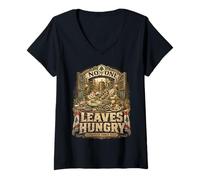 Mujer Líbano libanés No One Leaves Hungry Camiseta Cuello V