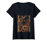Mujer Libera al Monstruo cósmico de Las Profundidades Marinas Camiseta Cuello V