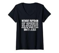 Mujer Libertad de expresión Idiotas Expresión sarcástica Camiseta Cuello V