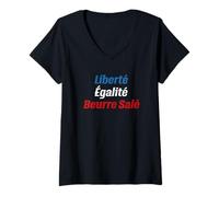 Mujer Libertad Igualdad Mantequilla Salada, Bretons Camiseta Cuello V