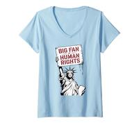Mujer Liberty Protesta Estatua de la Libertad Gran Fan de los Derechos Humanos Camiseta Cuello V