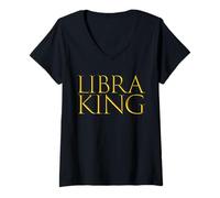 Mujer Libra King Top Birthday Gift For October Bday Libra Men Camiseta Cuello V