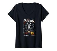 Mujer Libra Zodiaco místico Gemelo Equilibrio Virgo Camiseta Cuello V