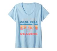 Mujer Libro con temática de All The Cool Kids Are Reading Camiseta Cuello V
