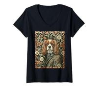 Mujer Libro de Cuentos Blenheim Cavalier King Charles Spaniel Camiseta Cuello V