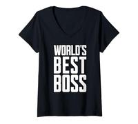 Mujer Líder de Oficina de Trabajo Mejor Jefe del Mundo para Hombres y Mujeres Camiseta Cuello V