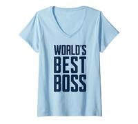 Mujer Líder de Oficina de Trabajo Mejor Jefe del Mundo para Hombres y Mujeres Camiseta Cuello V
