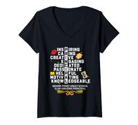 Mujer Líder Educativo Inspirador de apreciación del Director de la Escuela Camiseta Cuello V