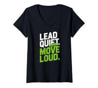 Mujer Líder Silencioso Movimiento Fuerte Confianza Alfa Mentalidad Camiseta Cuello V