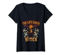 Mujer Life Coach Motivación Orador The Life Coach Witch Halloween Camiseta Cuello V