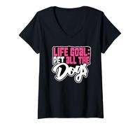 Mujer Life Goal Pet All The Dogs Cute Dog Mama Pet Lover Dog Lover Dog Lover Camiseta Cuello V