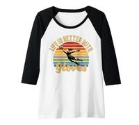 Mujer Life Is Better with Gloves Portero Chica Mujer Retro Camiseta Manga Raglan