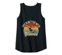Mujer Life Is Better with Gloves Portero Chica Mujer Retro Camiseta sin Mangas